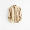 Slim Fit Linen Shirt Beige XL